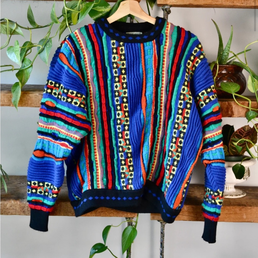 Vintage Merino wool wacky sweater